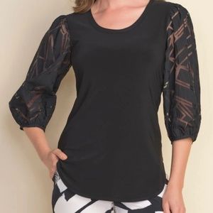 Black Top with Puffed Sleeves 10